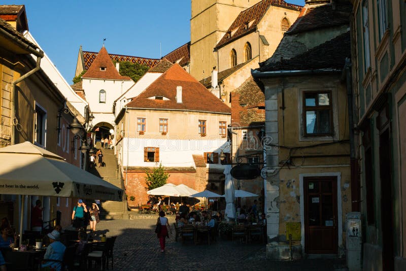 Local senior people play chess in the streets in the medieval city of  Sibiu.Transylvania.Romania Stock Photo - Alamy