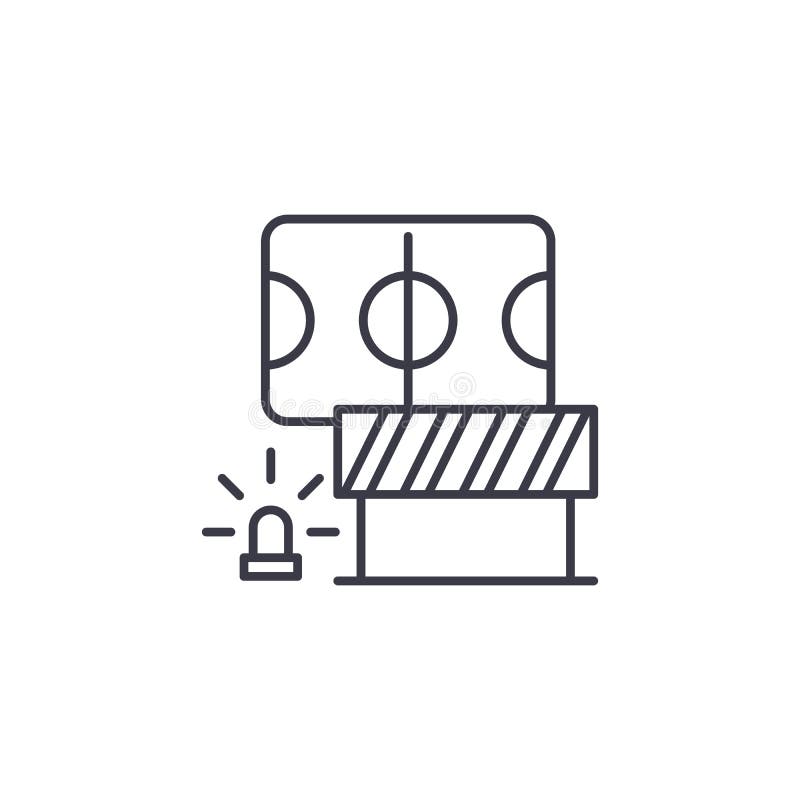 Sicherheitsmaßnahmen lineare Ikonenkonzept Sicherheitsmaßnahmen zeichnen Vektorzeichen, Symbol, Illustration lizenzfreie abbildung Sicherheitsmaßnahmen lineare Ikonenkonzept Sicherheitsmaßnahmen zeichnen Vektorzeichen, Symbol, Illustration lizenzfreie abbildung