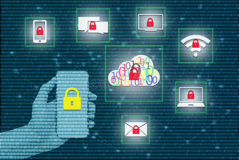 Sicherheitsschloss mit intelligentem Telefon auf virtuellen Schirmen und transparen lizenzfreie stockfotos Sicherheitsschloss mit intelligentem Telefon auf virtuellen Schirmen und transparen lizenzfreie stockfotos
