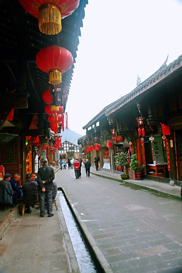 Sichuan water and ink ancient town. The ancient town of water mill, located in the south of Wenchuan County, Sichuan Province, has the reputation of & x22;the stock photography Sichuan water and ink ancient town. The ancient town of water mill, located in the south of Wenchuan County, Sichuan Province, has the reputation of & x22;the stock photography
