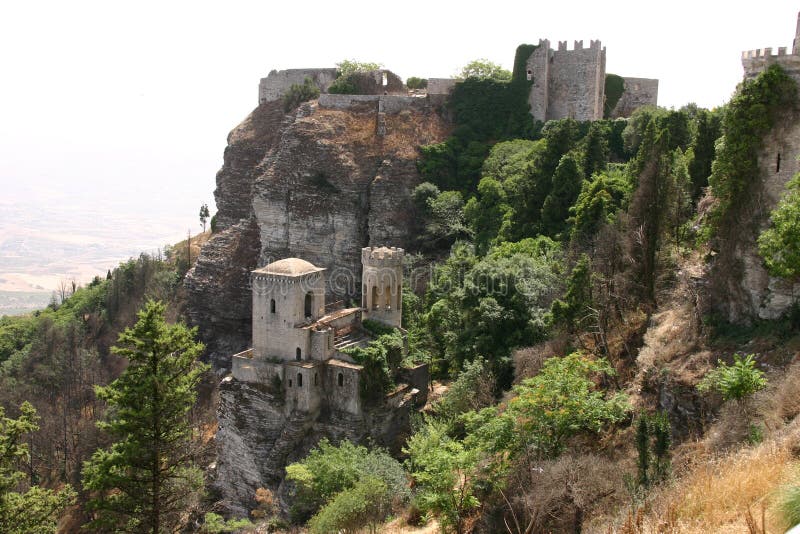 Sicilian castle at Erice royalty free stock photos