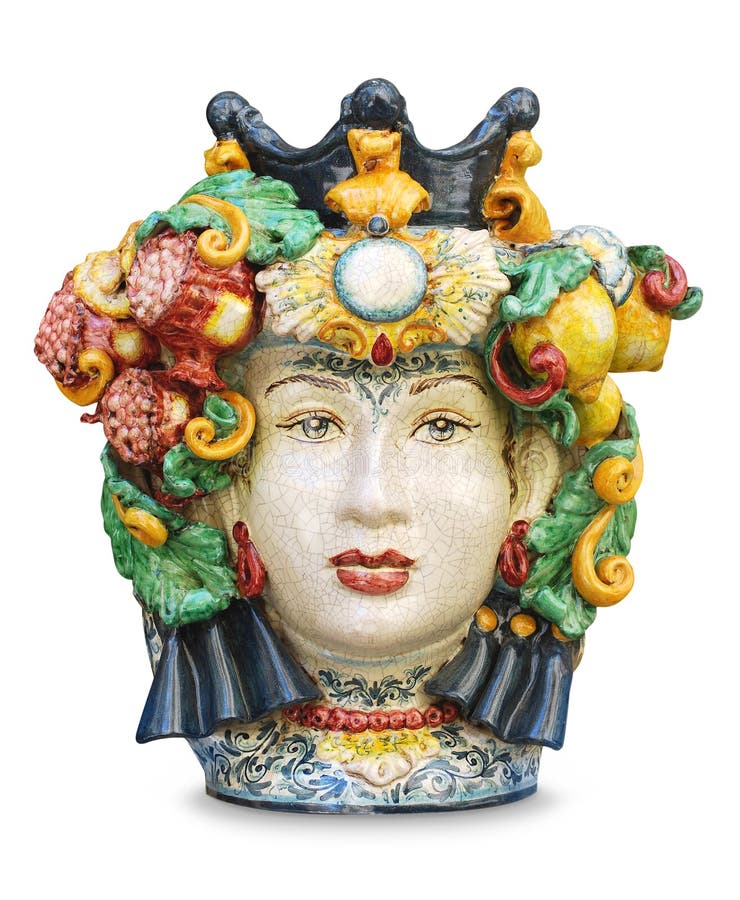 Sicilian Ceramic Head Isolated Stock Photo Image 60894368