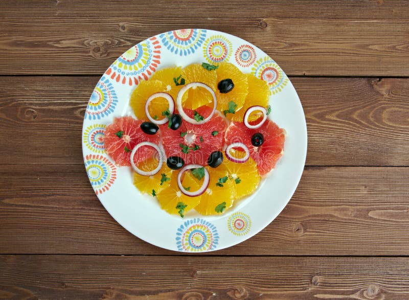 Sicilian orange salad stock photo. Image of spanish, dish - 52818984