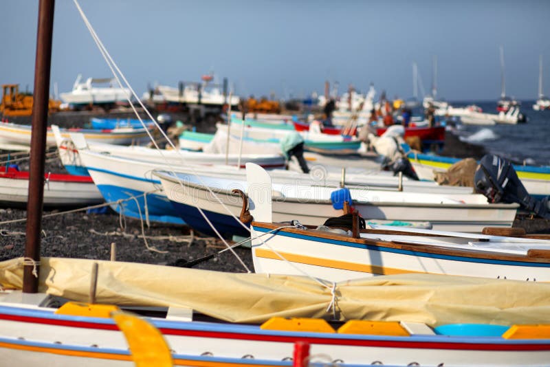 Sicily stock photo. Image of color, blue, cefalu, beach 32982272