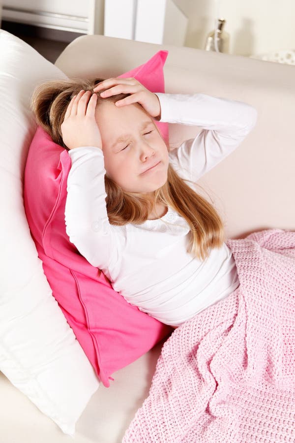 Sick child with headache stock photo. Image of ache, beautiful 48968722