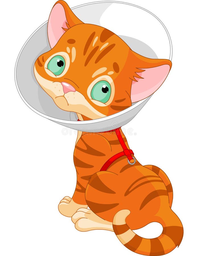 Sick Cute Kitten stock illustration