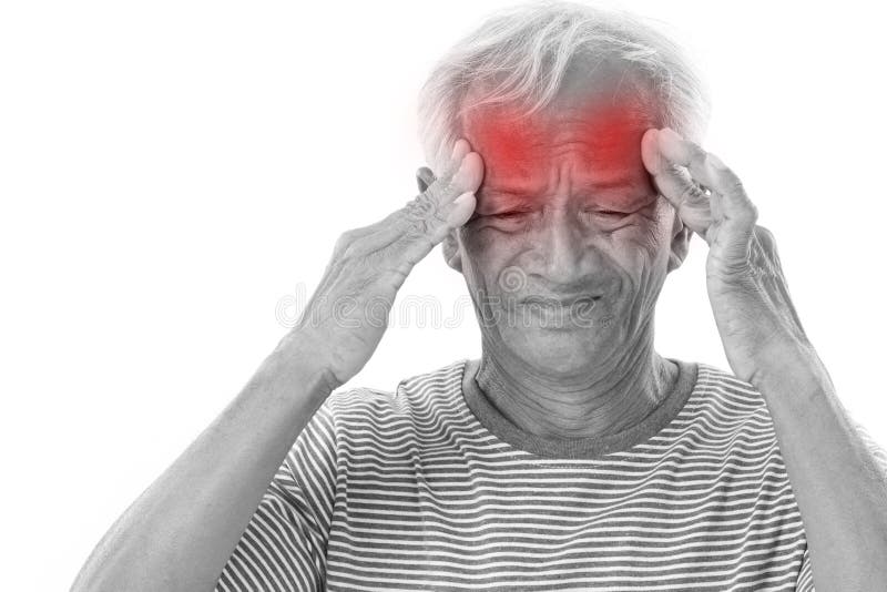 Sick Old Man Suffering from Heart Attack or Breathing Difficulties