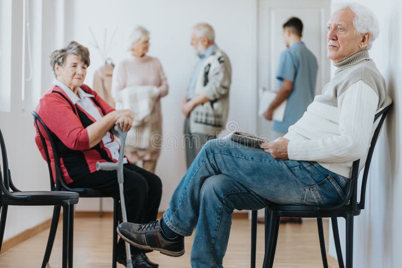 Sick older man stock photography