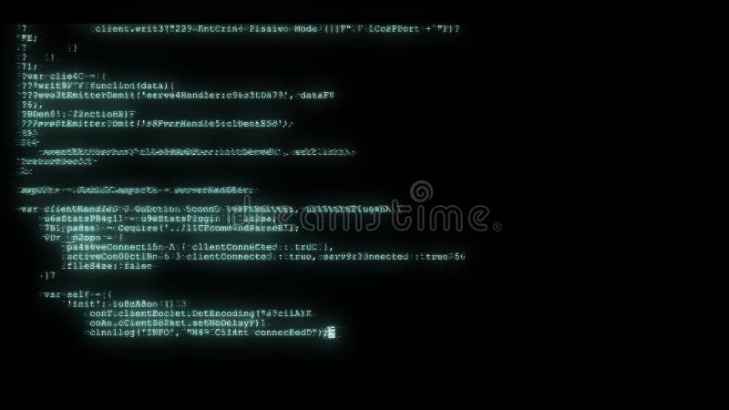 Sicurezza di programmazione glitched distorta rumorosa di scorrimento lungo veloce che incide la corrente di flusso di dati di co