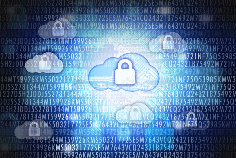 Sicurezza o protezione dei dati di calcolo della nuvola immagine stock Sicurezza o protezione dei dati di calcolo della nuvola immagine stock