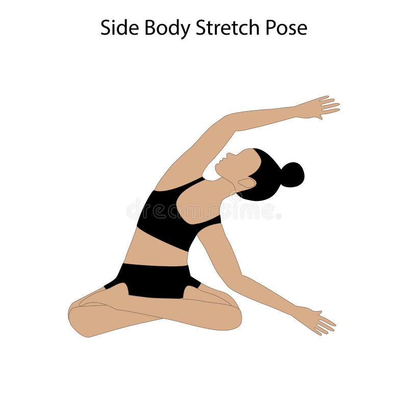 Yoga Asana Standing Side Stretch Pose Vector Illustration Stock  Illustration - Download Image Now - iStock