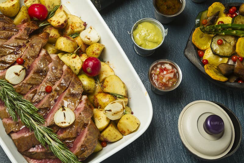 Beef Stew with Dressings and Garnishes Stock Photo Image of gravy