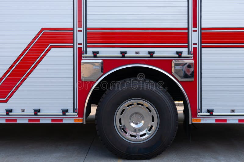 Side of a fire truck stock photo. Image of silver, truck - 123048242
