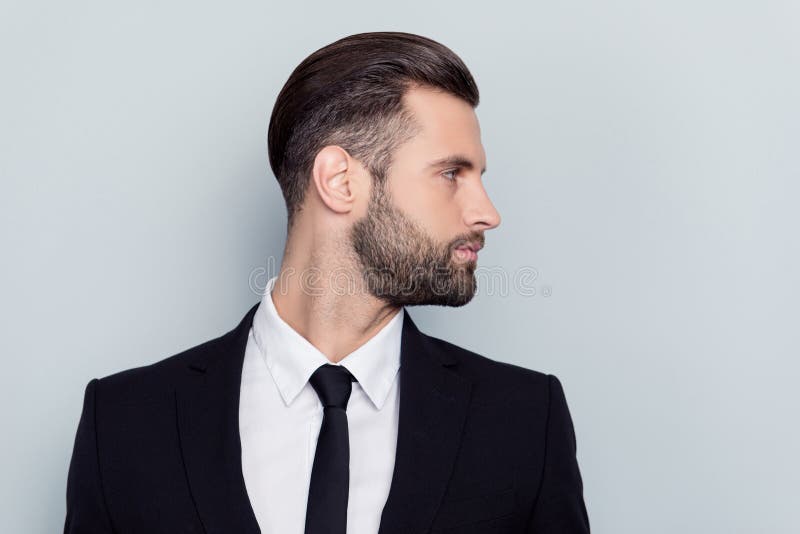 Side Half-faced Profile Portrait of Stunning Smart Clever Rich S Stock  Photo - Image of fashion, hairstyle: 116067594