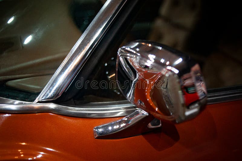 Side mirror of an old car stock image. Image of closeup 164259149