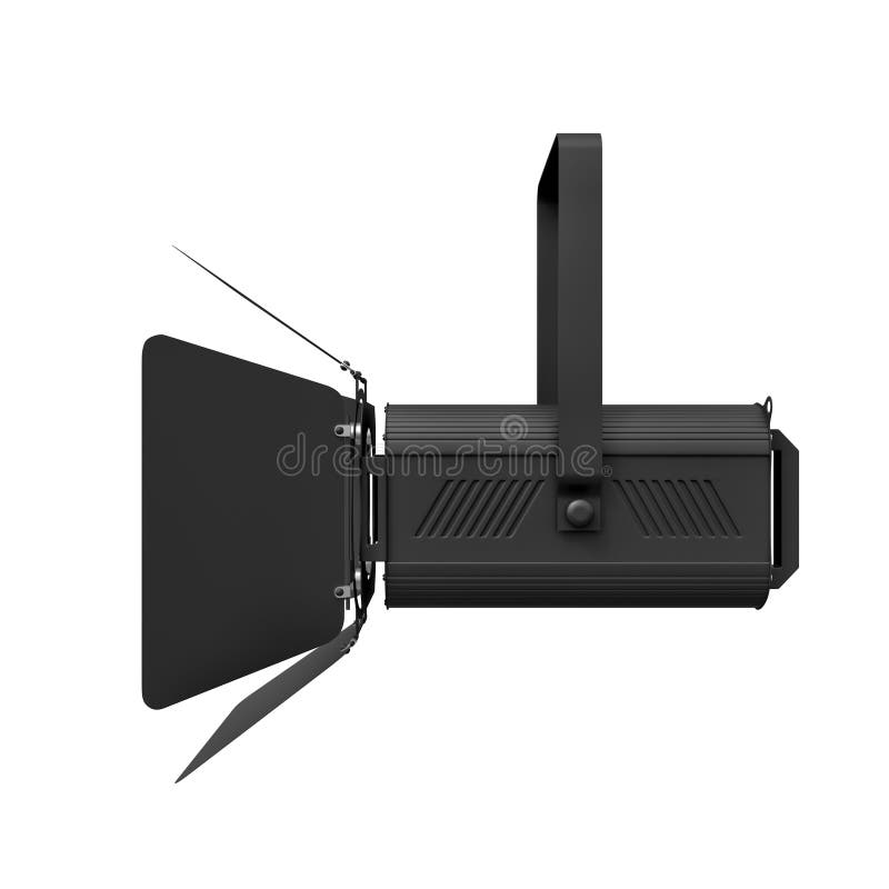 Side View of a Studio Light with Barn Doors Stock Photo Image of