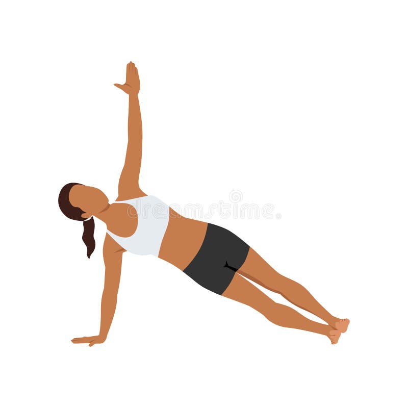 Woman doing side plank pose vasisthasana exercise. Flat vector illustration  isolated on white background 7745786 Vector Art at Vecteezy