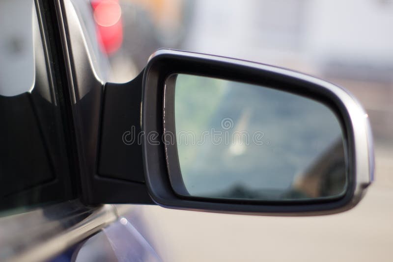 Side Rear View Mirror on the Car Stock Photo Image of forest, parking