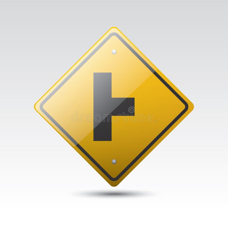 Side Road Right Sign. Vector Illustration Decorative Design Stock