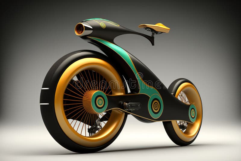 Side Shot of a Future Bicycle without Spokes Stock Illustration