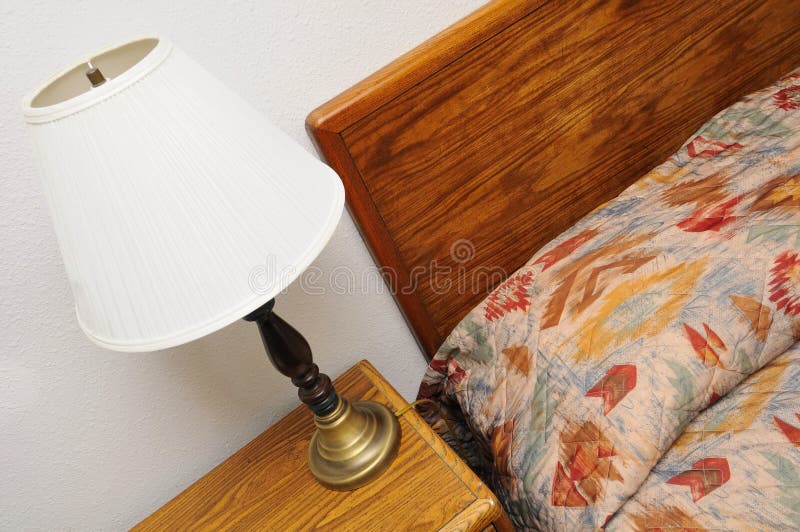 Side table lamp with bed