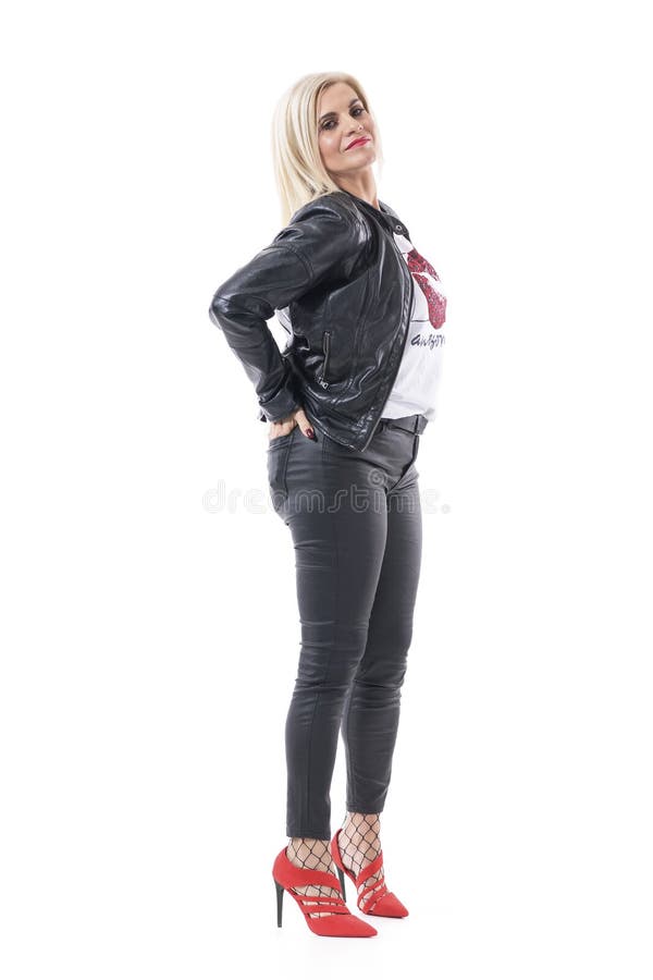 Sexy Woman High Heels Leather Pants Posing Stock Photos - Free ...