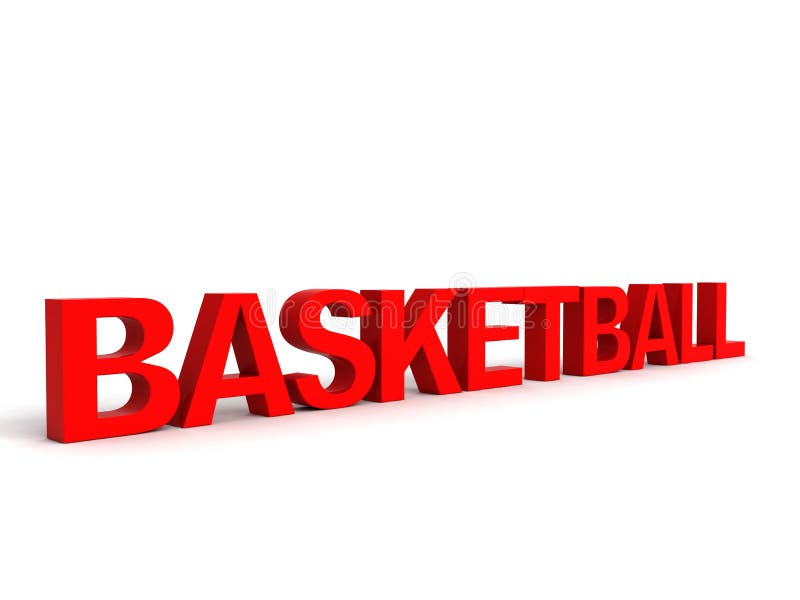 Side view of basket ball text