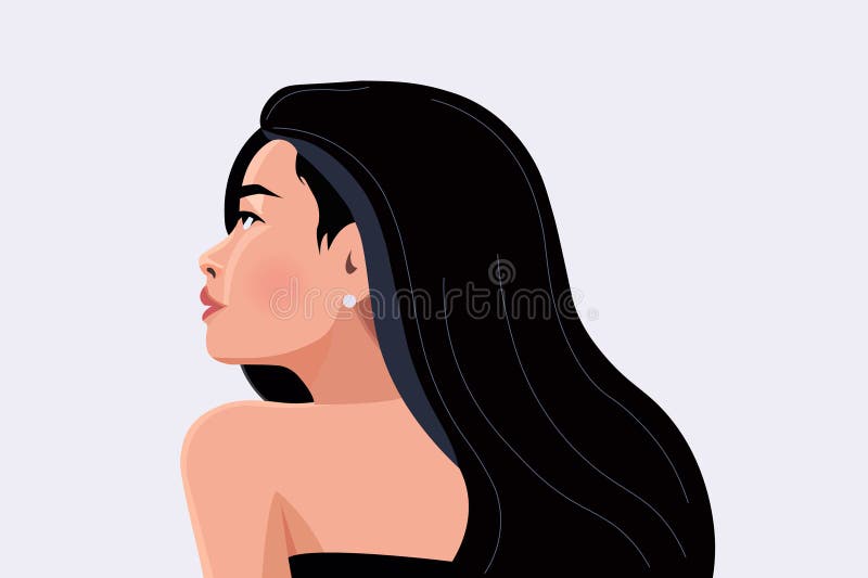 Side View of Woman in Glasses. Beautiful Illustration Picture Stock  Illustration - Illustration of quality, creative: 278502817