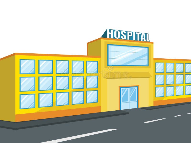 Hospital Building With Patient. Stock Illustration - Illustration of ...