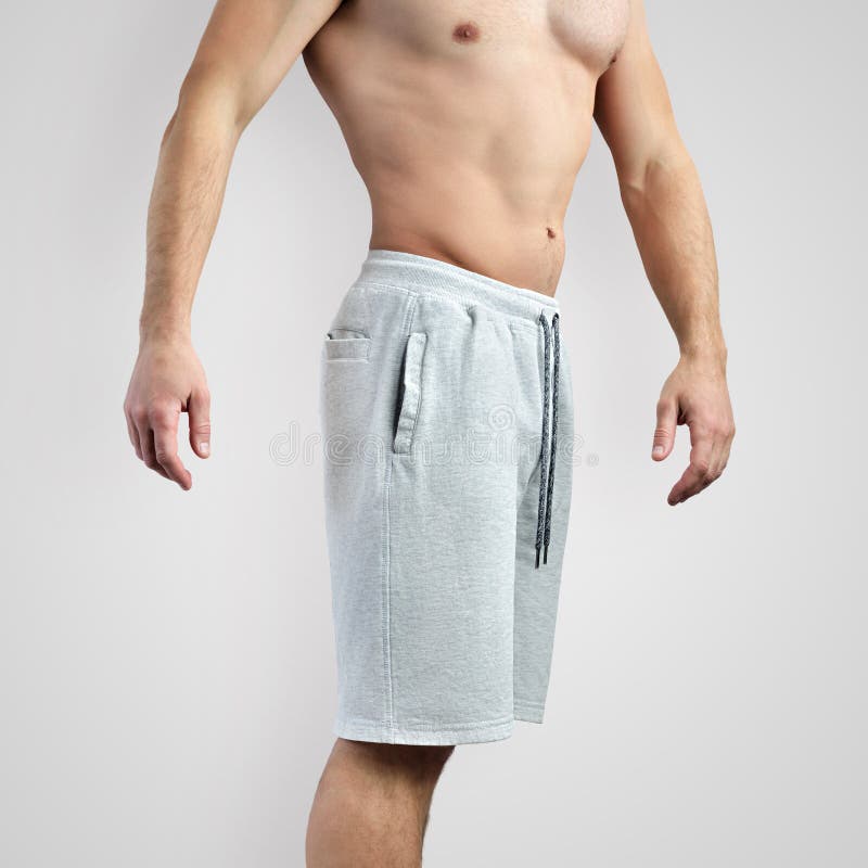 Download Side View Of Blank Men`s Shorts Mockup On Isolated ...