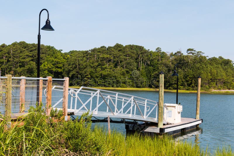 Side View of Canoe and Kayak Launch Ramp in Virginia Beach royalty free stock image Side View of Canoe and Kayak Launch Ramp in Virginia Beach royalty free stock image