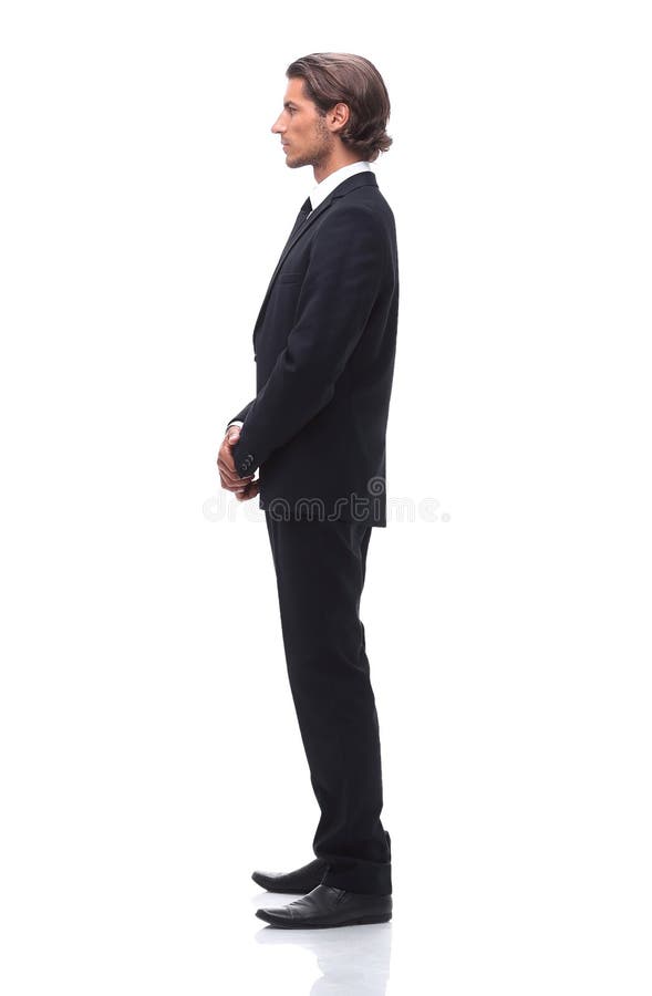 Side view. confident businessman. stock photo