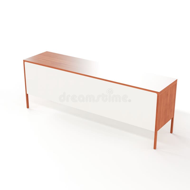 The side view of an entertainment unit with a console table vector illustration