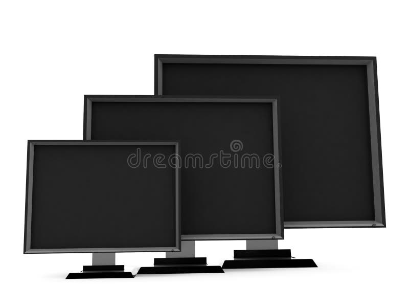 Side view of flat screen televisions