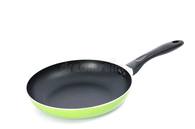 Green Nonstick Stone Crumb Frying Pan, Bottom View Stock Image - Image ...