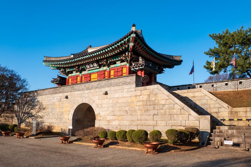 Front View of the Gwangseongbo Fortress, in the Gwangseongbo Fort, Later  Named Anhaeru, Meaning Peaceful Sea, South Korea Stock Photo - Image of  incheon, island: 247113676