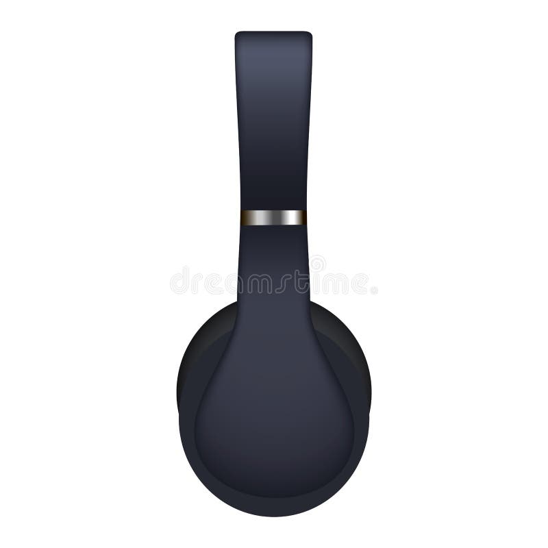Side view headphones icon, realistic style vector illustration Side view headphones icon, realistic style vector illustration