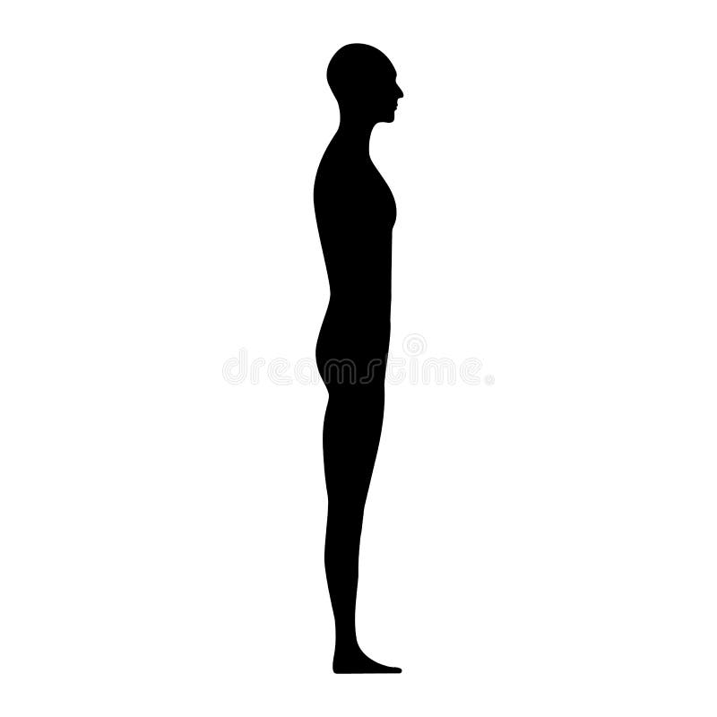 Side View of Female Body Silhouette Stock Vector - Illustration of