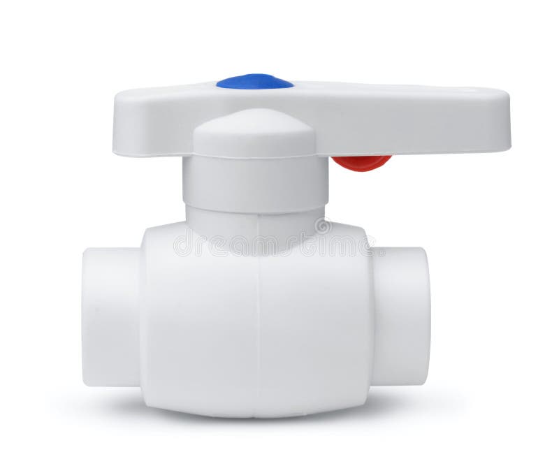 Side view of plastic ball valve royalty free stock photos