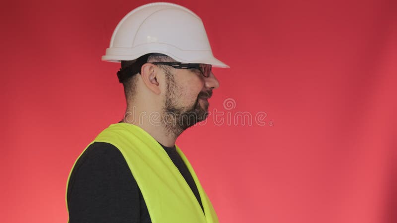 Side view of professional engineer showing equipment stock footage