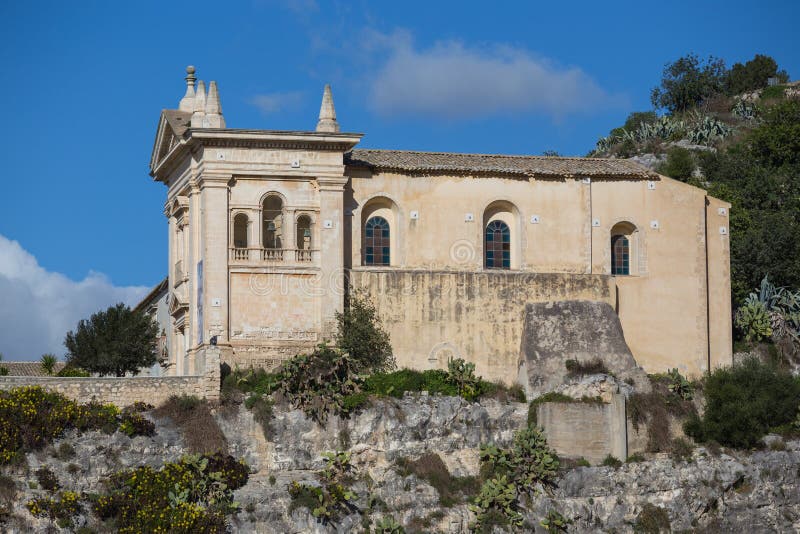 Side view of the Rock Church of the Rosary