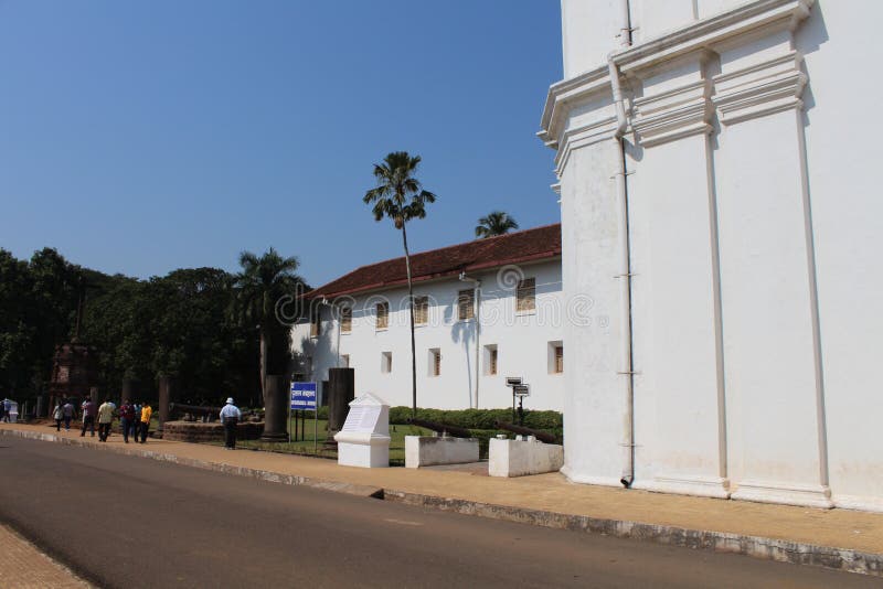 A side view of Se Cathedral, a famous church in Goa, India