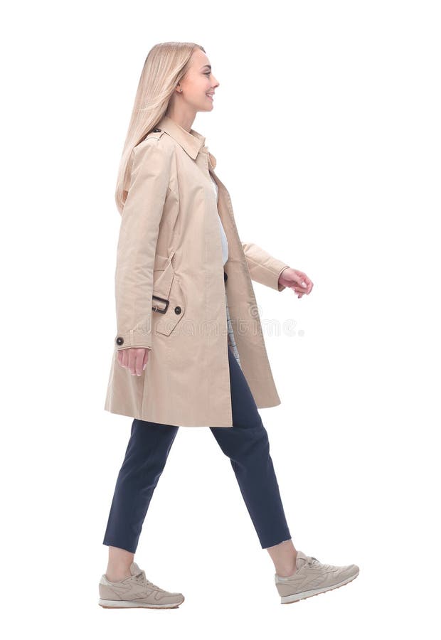 Side view. stylish young woman looking at copy space. royalty free stock photos