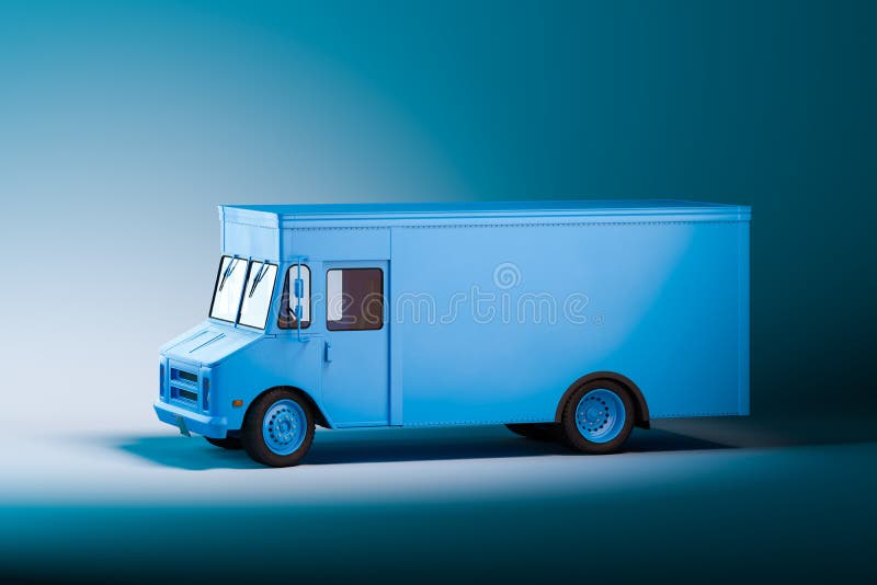 Side View Of White Blank Food Truck With on Illuminated Background. Takeaway food and drinks. 3d rendering. vector illustration Side View Of White Blank Food Truck With on Illuminated Background. Takeaway food and drinks. 3d rendering. vector illustration