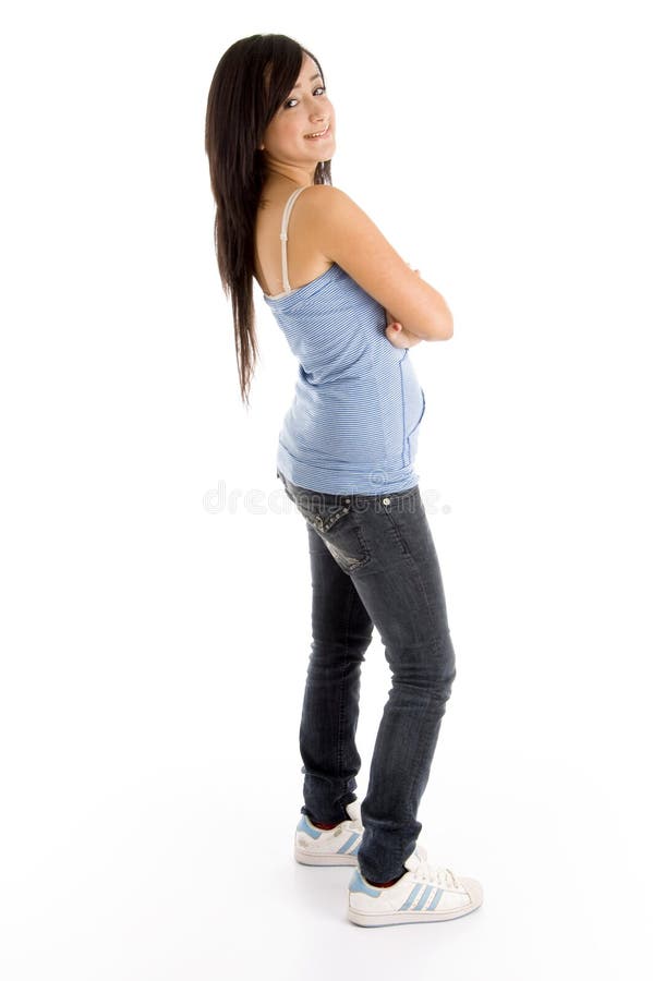 Side Face of Young Woman Looking Sideways Stock Image - Image of ...