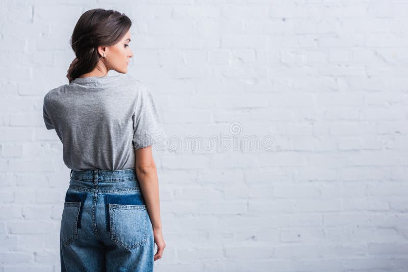 Side view of young woman stock image. Image of handmade - 129004021