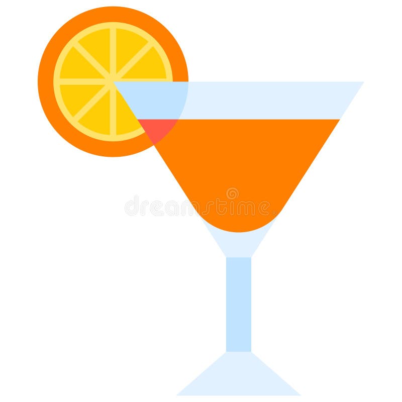 Sidecar Cocktail Icon, Alcoholic Mixed Drink Vector Stock Vector