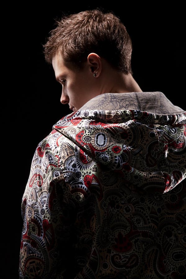 Sideview of young breakdancer royalty free stock photo