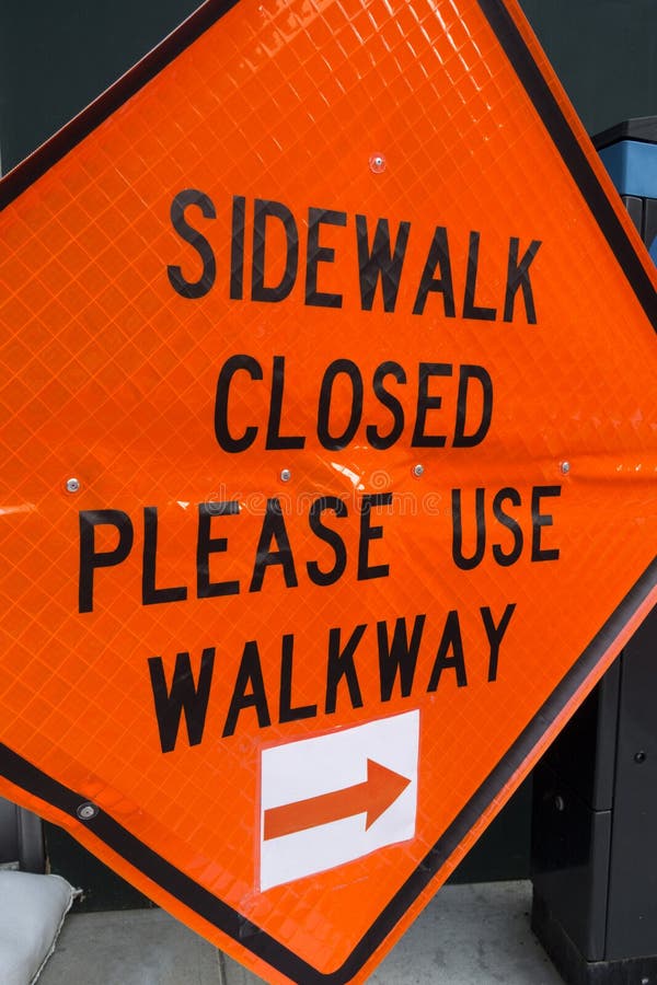 Sidewalk closed sign stock image. Image of yellow, industrial 16057627