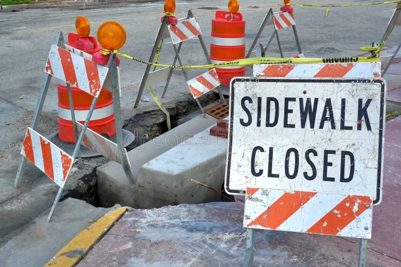 sidewalk closed sign